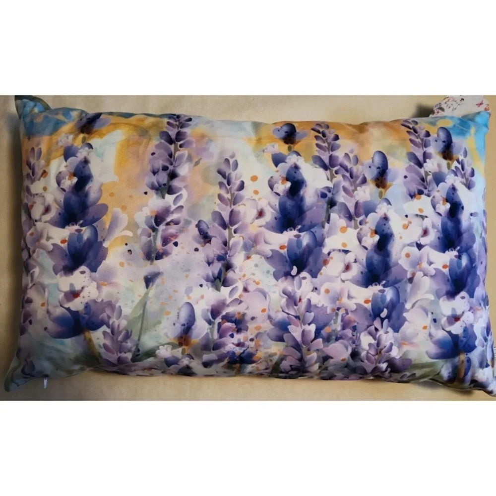 Macodesign Lumbar Throw Pillow Purple Flower Collection Poland Decor Vibrant
